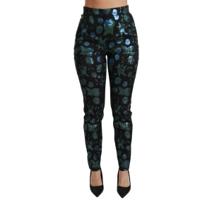 Dolce & Gabbana Florale Skinny-Hose mit hoher Taille