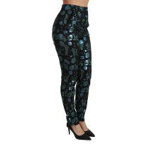 Dolce & Gabbana Florale Skinny-Hose mit hoher Taille