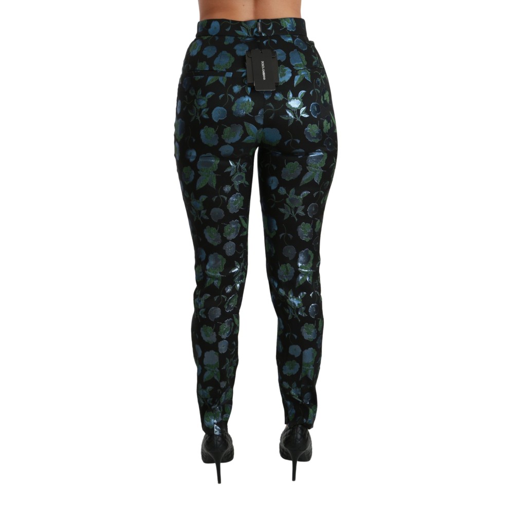 Dolce & Gabbana Florale Skinny-Hose mit hoher Taille