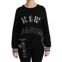 Dolce & Gabbana Schicker schwarzer Pullover aus Baumwolle mit Pailletten