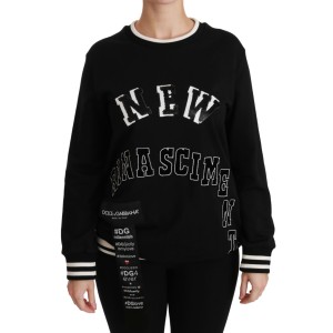 Dolce & Gabbana Schicker schwarzer Pullover aus Baumwolle mit Pailletten