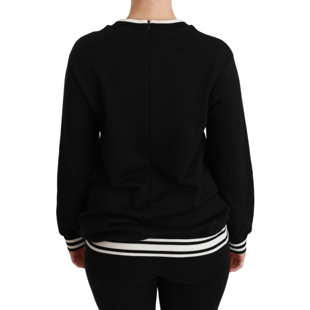Dolce & Gabbana Schicker schwarzer Pullover aus Baumwolle mit Pailletten