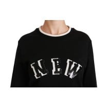 Dolce & Gabbana Schicker schwarzer Pullover aus Baumwolle mit Pailletten