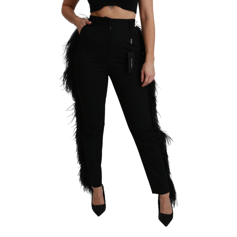 Dolce & Gabbana Elegante Hose mit hoher Taille aus Wollmischung