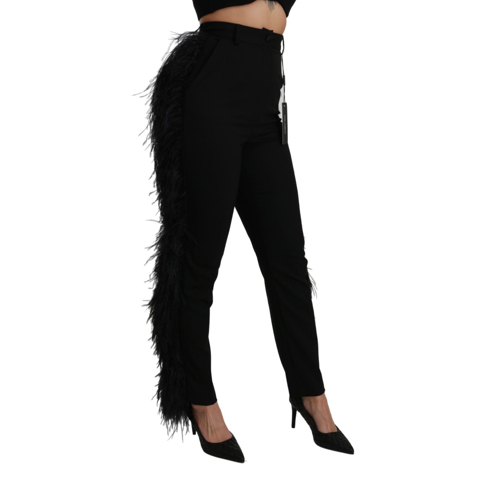 Dolce & Gabbana Elegante Hose mit hoher Taille aus Wollmischung