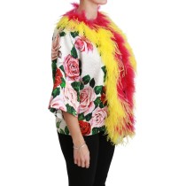Dolce & Gabbana Elegante Gold Floral Spitze Blazer Jacke