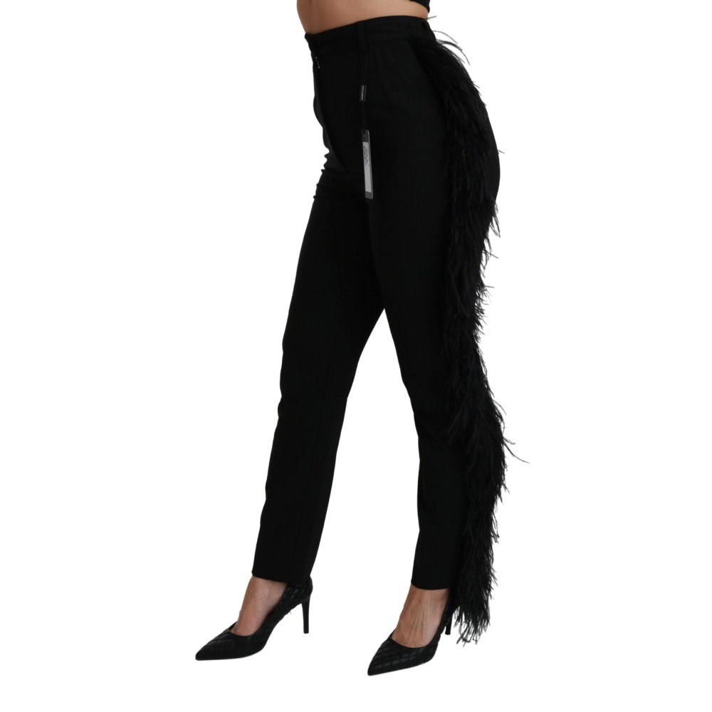 Dolce & Gabbana Elegante Hose mit hoher Taille aus Wollmischung