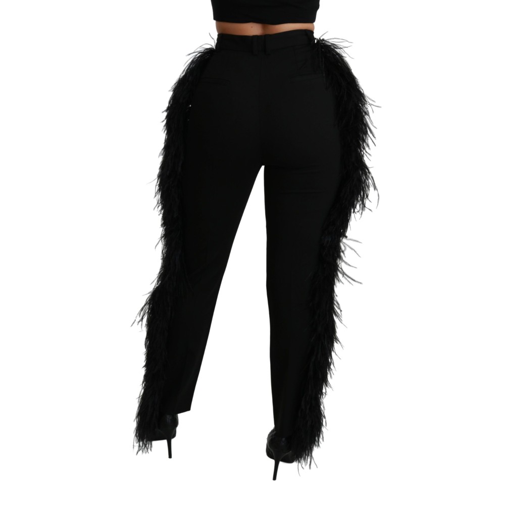 Dolce & Gabbana Elegante Hose mit hoher Taille aus Wollmischung