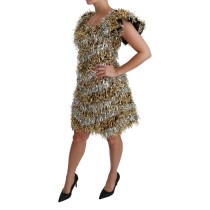 Dolce & Gabbana Elegantes Silberfarbenes Shift-Minikleid