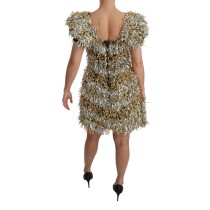 Dolce & Gabbana Elegantes Silberfarbenes Shift-Minikleid