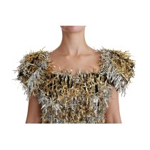 Dolce & Gabbana Elegantes Silberfarbenes Shift-Minikleid