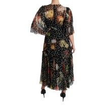 Dolce & Gabbana Elegantes Maxikleid aus Seide mit Plissee in A-Linie