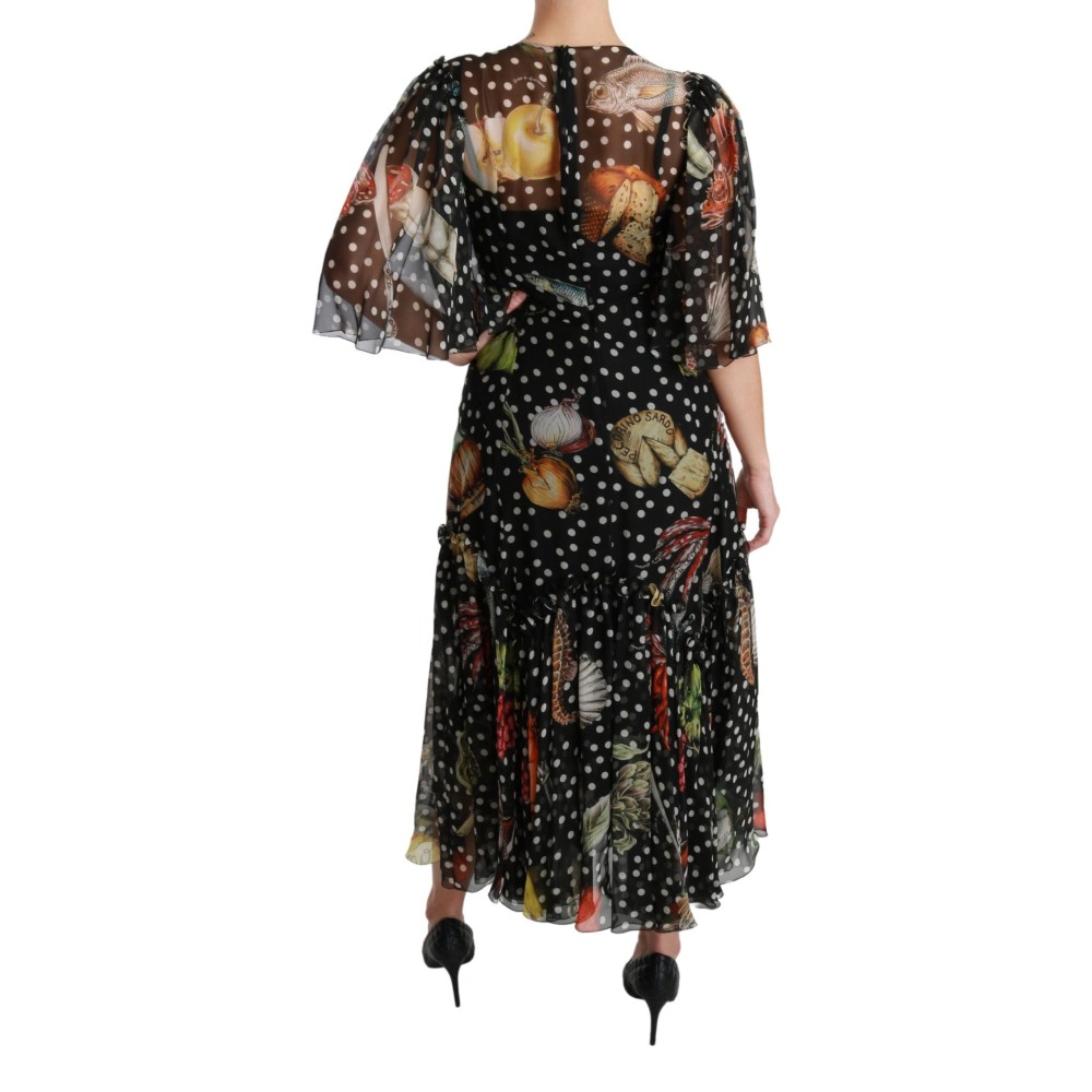 Dolce & Gabbana Elegantes Maxikleid aus Seide mit Plissee in A-Linie
