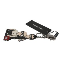 Dolce & Gabbana Schicker Leder-Schlüsselanhänger mit Messing-Akzenten