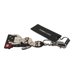 Dolce & Gabbana Schicker Leder-Schlüsselanhänger mit Messing-Akzenten