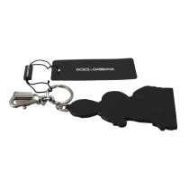 Dolce & Gabbana Schicker Leder-Schlüsselanhänger mit Messing-Akzenten