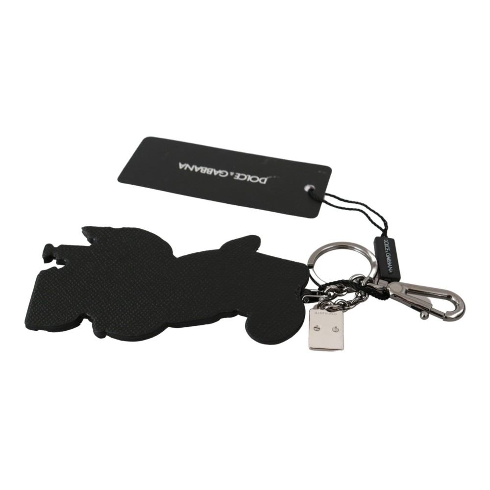 Dolce & Gabbana Schicker Leder-Schlüsselanhänger mit Messing-Akzenten