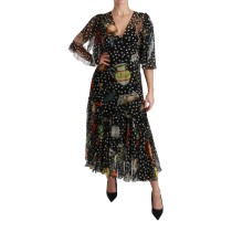 Dolce & Gabbana Elegantes Maxikleid aus Seide mit Plissee in A-Linie