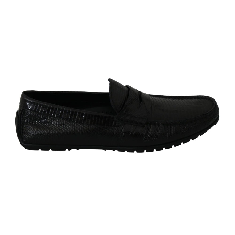Dolce & Gabbana Exquisite Loafers aus schwarzem Eidechsenleder