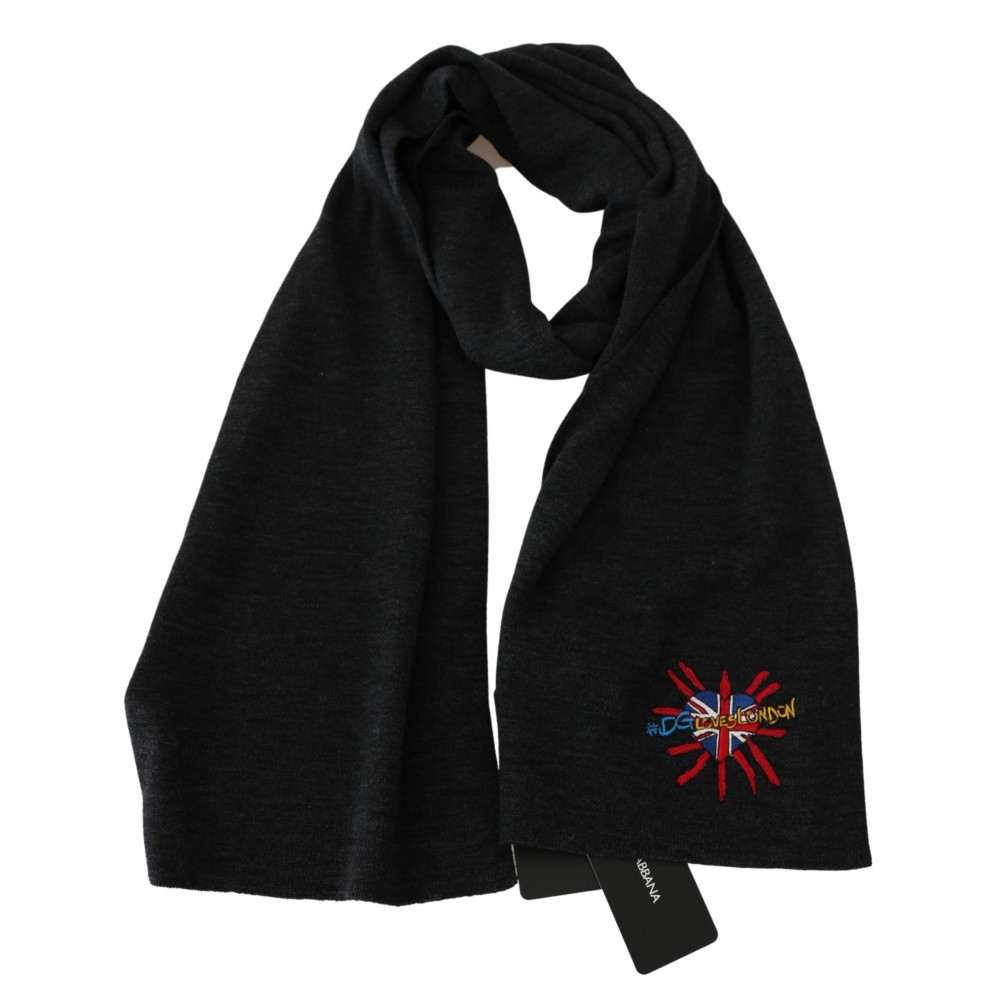 Dolce & Gabbana Schicker bestickter Herrenschal aus Wolle