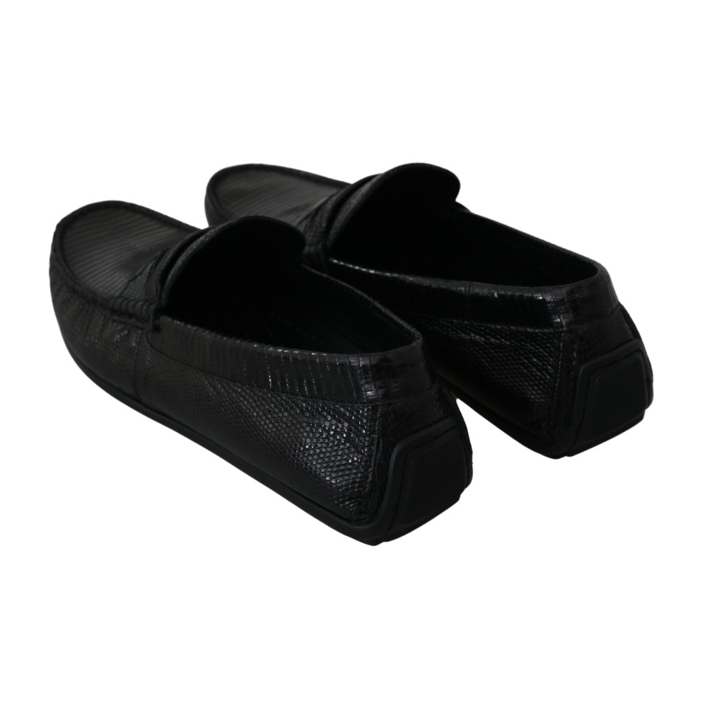 Dolce & Gabbana Exquisite Loafers aus schwarzem Eidechsenleder