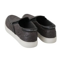 Dolce & Gabbana Elegante Loafers aus grauem Kaimanleder
