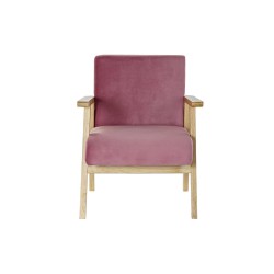 Sitz DKD Home Decor Rosa Polyester Holz MDF (61 x 63 x 77 cm)