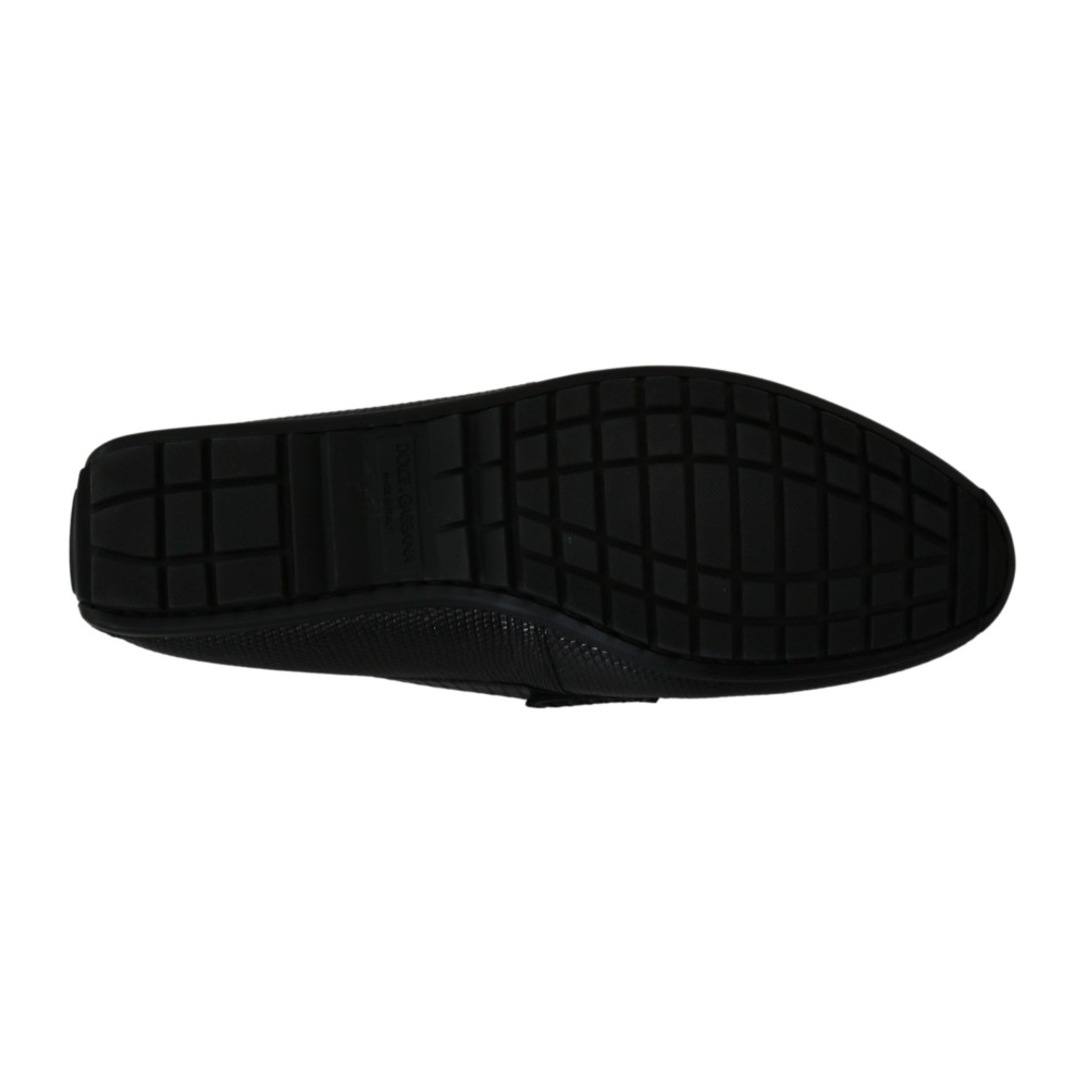 Dolce & Gabbana Exquisite Loafers aus schwarzem Eidechsenleder