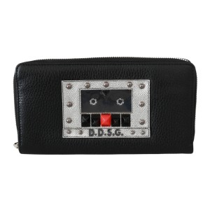 Dolce & Gabbana Elegante Brieftasche mit Reißverschluss aus schwarzem Leder