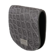 Dolce & Gabbana Exotisches graues Leder Kondom Etui Brieftasche