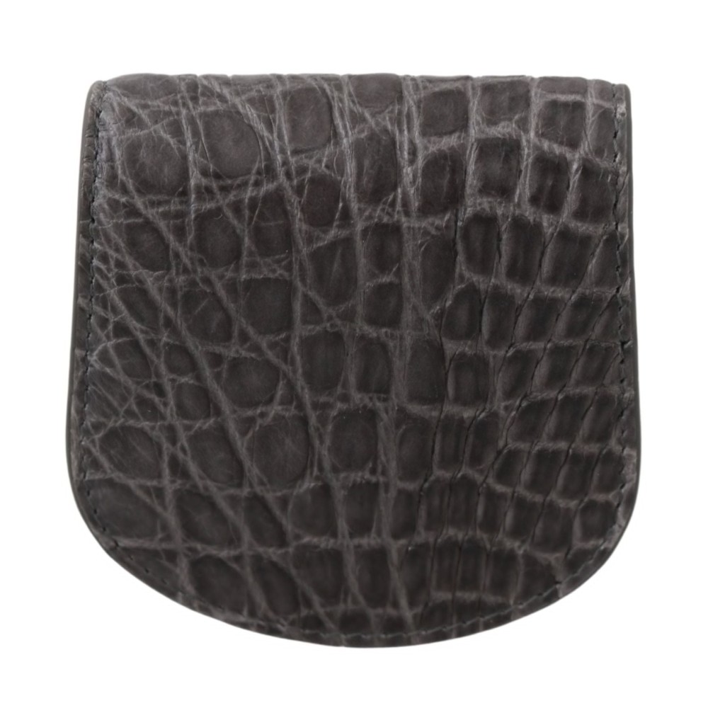 Dolce & Gabbana Exotisches graues Leder Kondom Etui Brieftasche