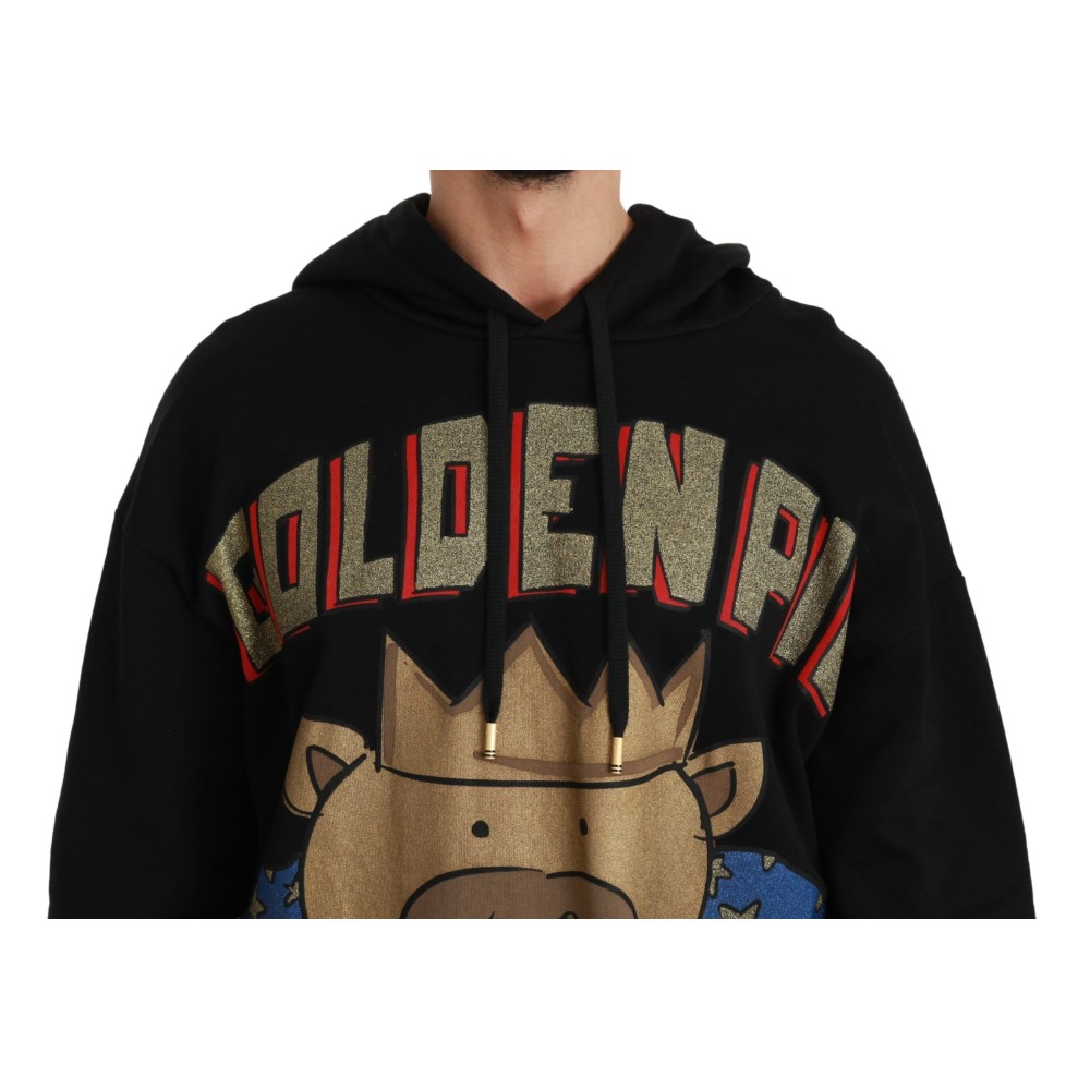 Dolce & Gabbana Eleganter Kapuzenpulli mit königlichem Motiv