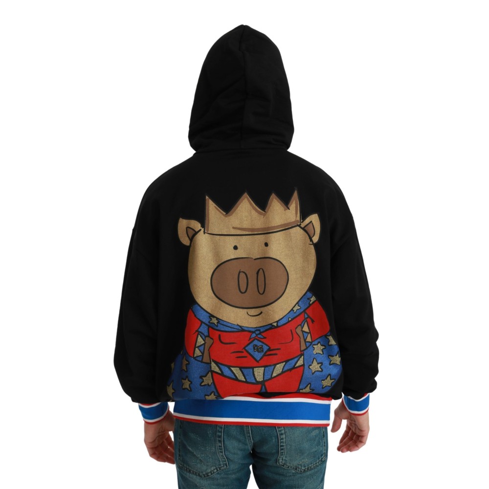 Dolce & Gabbana Eleganter Kapuzenpulli mit königlichem Motiv