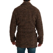 Dolce & Gabbana Elegante braune Jacke mit Gürtel und Alpakamischung
