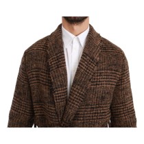 Dolce & Gabbana Elegante braune Jacke mit Gürtel und Alpakamischung