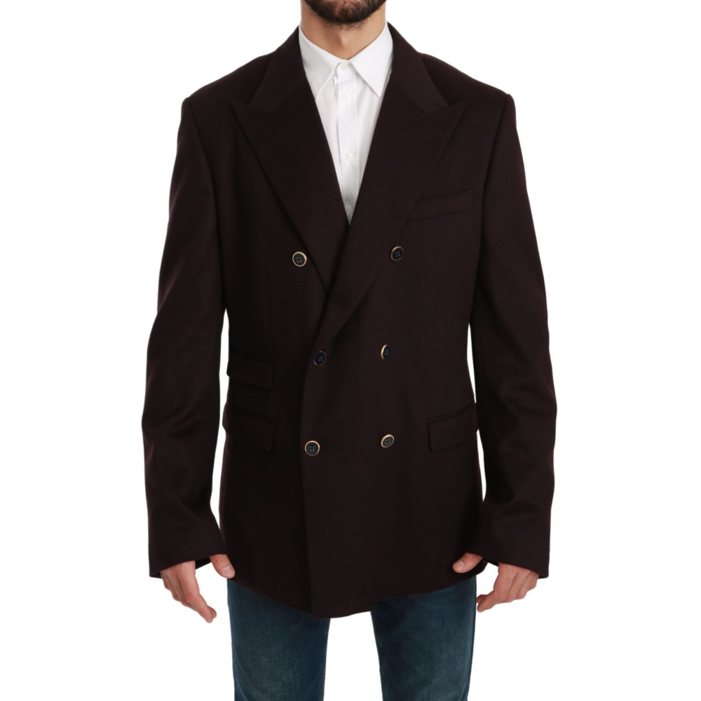 Dolce & Gabbana Eleganter bordeauxfarbener Taormina-Blazer aus Kaschmir