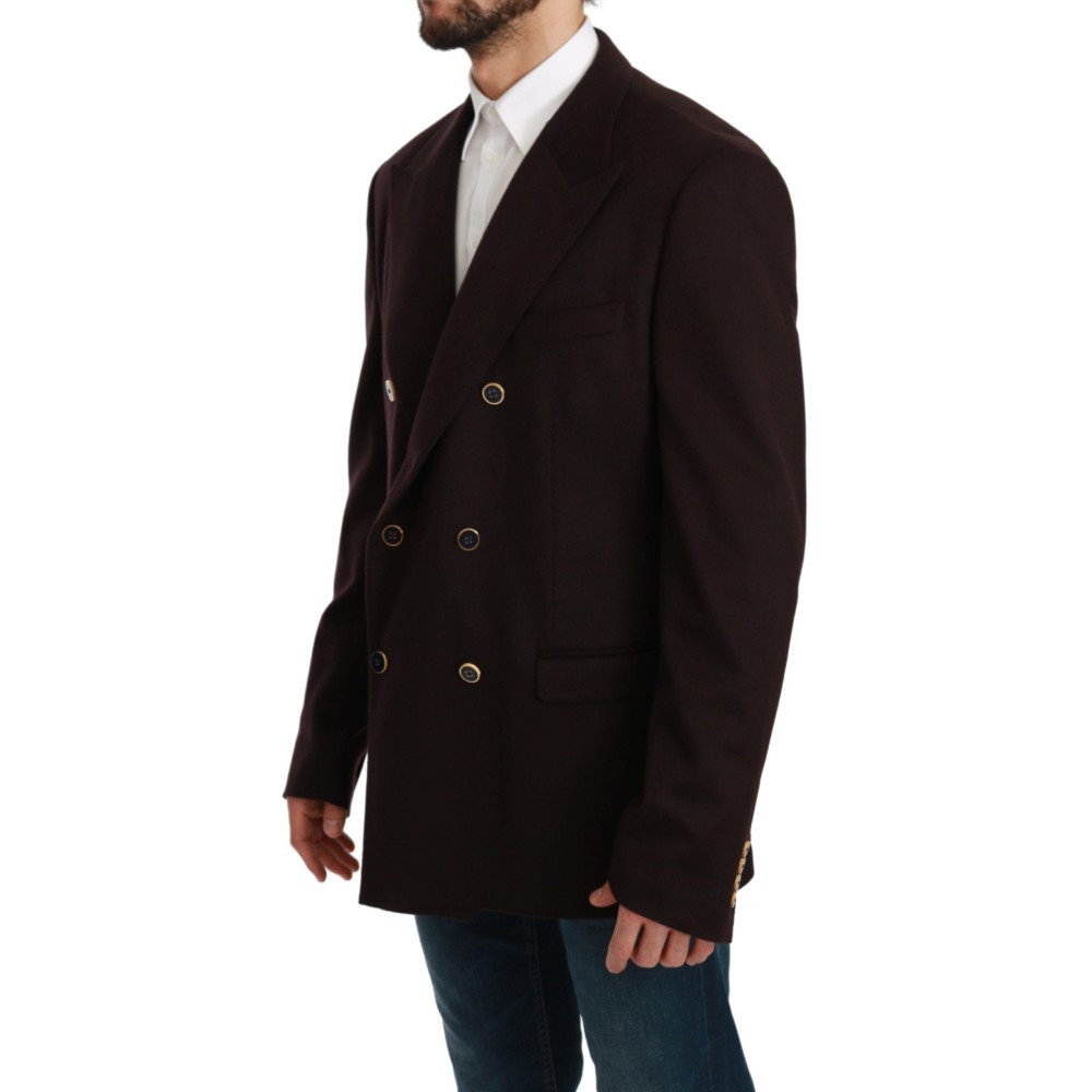 Dolce & Gabbana Eleganter bordeauxfarbener Taormina-Blazer aus Kaschmir