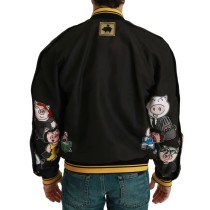 Dolce & Gabbana Multicolor Motiv Bomber Style Jacke