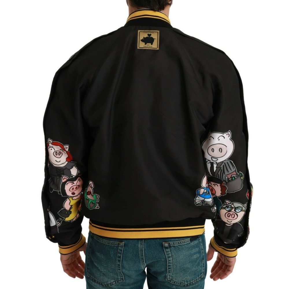 Dolce & Gabbana Multicolor Motiv Bomber Style Jacke