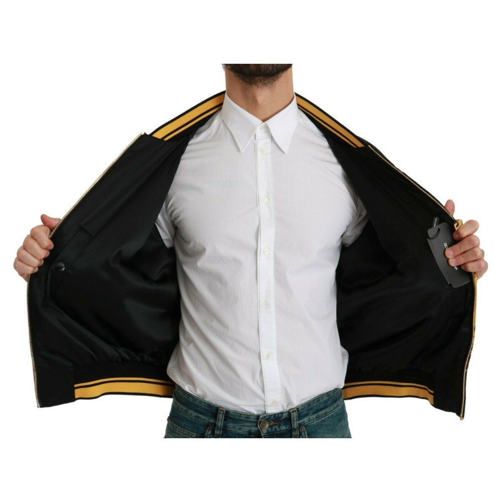 Dolce & Gabbana Multicolor Motiv Bomber Style Jacke