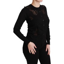 Dolce & Gabbana Elegante Strickjacke aus Kaschmir-Seiden-Mischung mit Spitze
