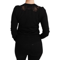 Dolce & Gabbana Elegante Strickjacke aus Kaschmir-Seiden-Mischung mit Spitze