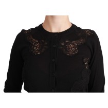 Dolce & Gabbana Elegante Strickjacke aus Kaschmir-Seiden-Mischung mit Spitze
