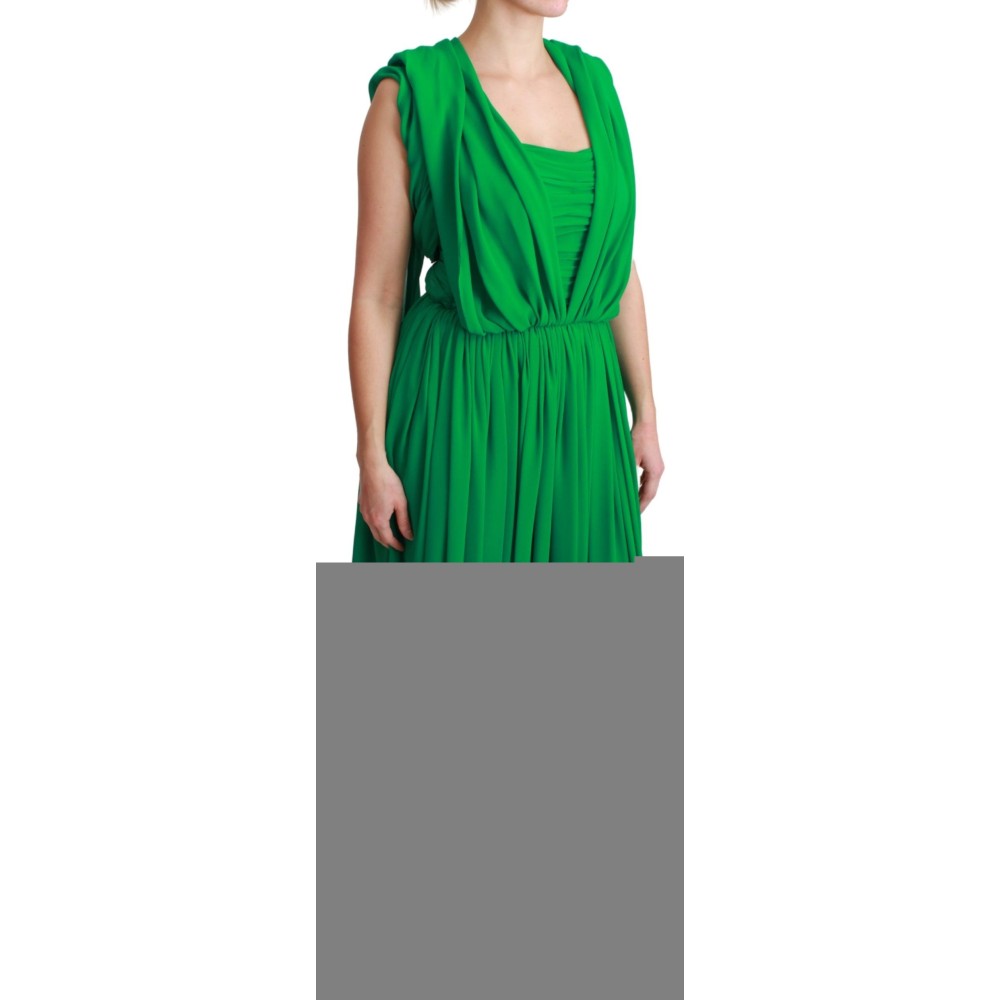 Dolce & Gabbana Elegantes ärmelloses plissiertes Maxikleid aus Seide