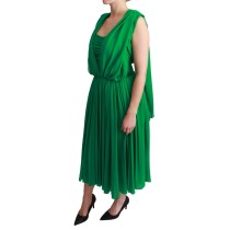Dolce & Gabbana Elegantes ärmelloses plissiertes Maxikleid aus Seide