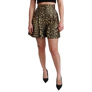 Dolce & Gabbana Hochtaillierte schwarz-goldene Luxe-Shorts