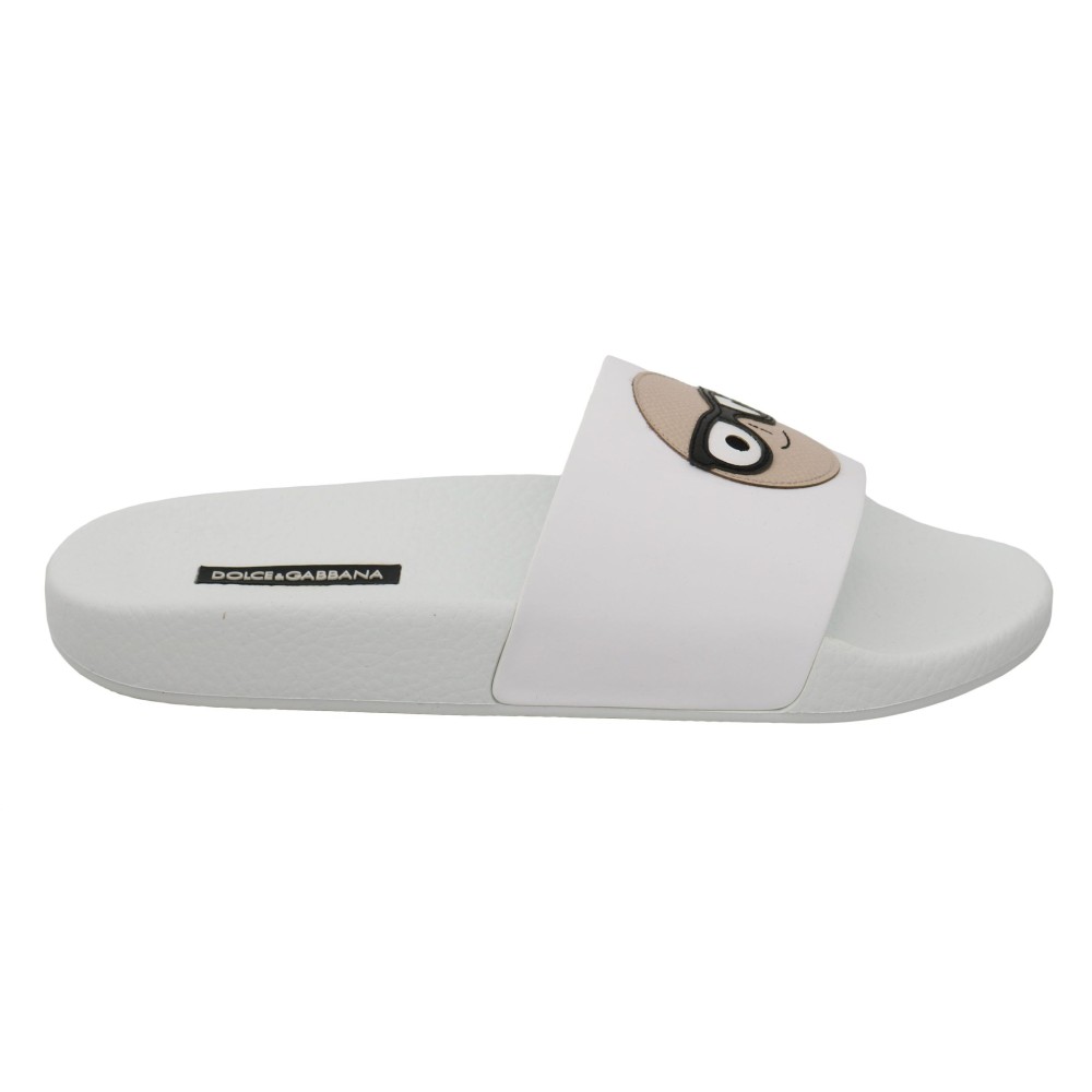 Dolce & Gabbana Schicke weiße Gleitsandalen - Luxuriöse Sommerschuhe