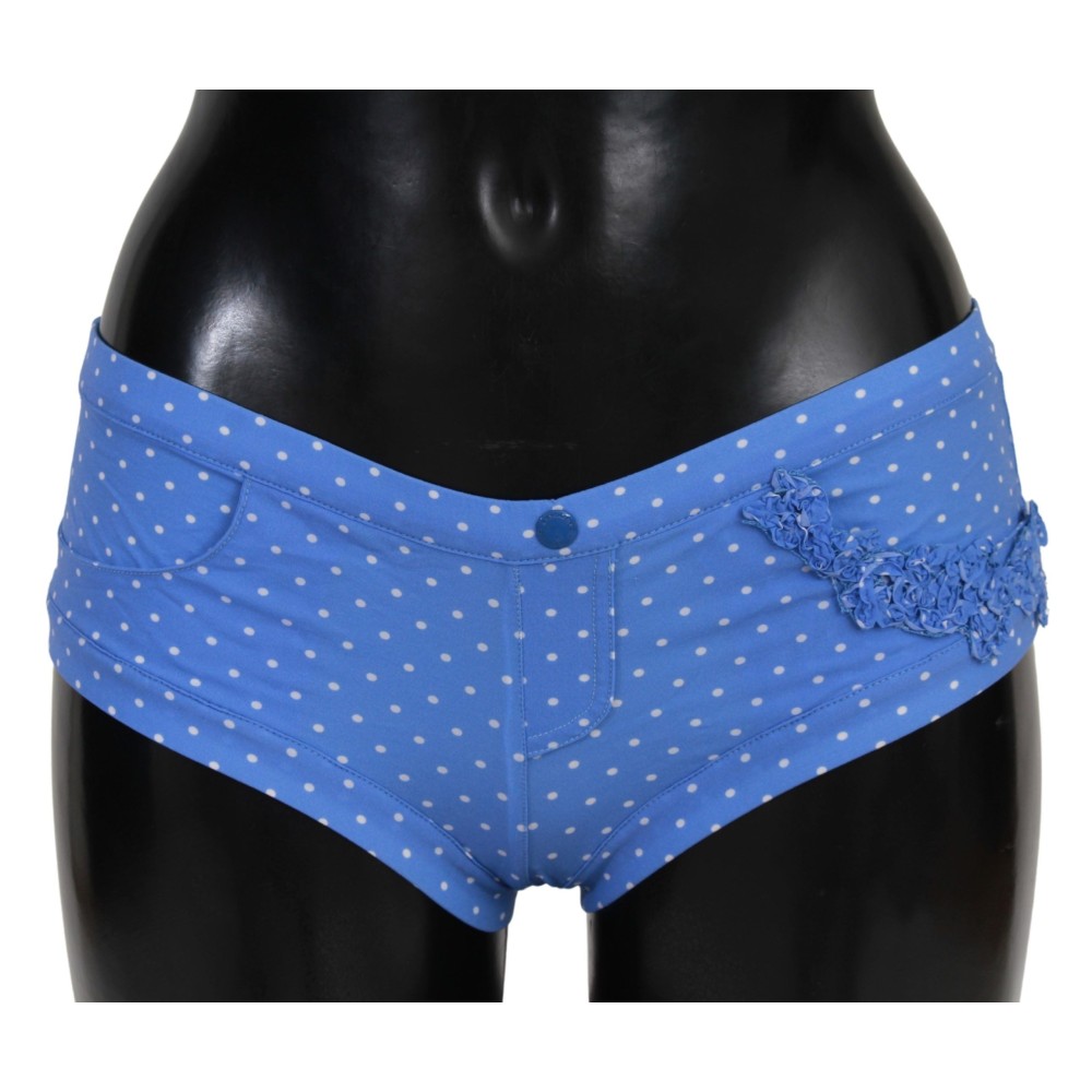 Ermanno Scervino Schickes blau gepunktetes Designer-Bikini-Set