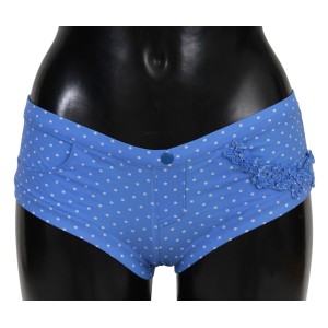 Ermanno Scervino Schickes blau gepunktetes Designer-Bikini-Set