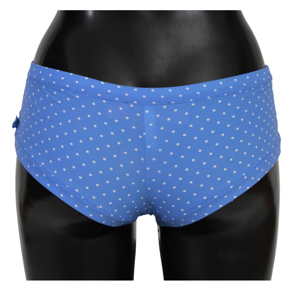 Ermanno Scervino Schickes blau gepunktetes Designer-Bikini-Set